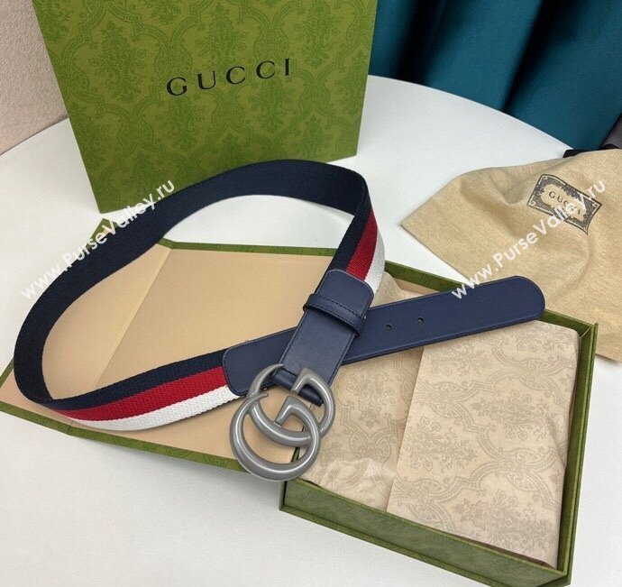 Gucci Width 3.8cm Double G buckle elastic Web belt 432707 05 (99belt-231228g25)