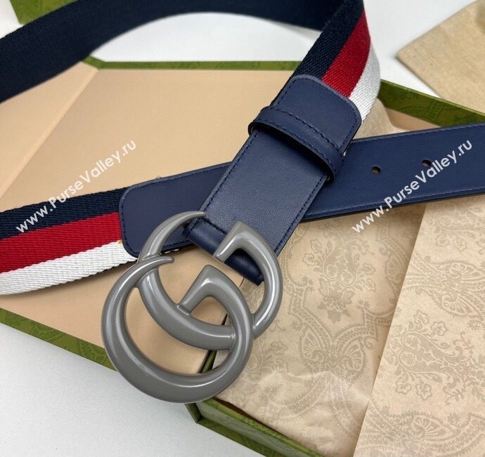 Gucci Width 3.8cm Double G buckle elastic Web belt 432707 05 (99belt-231228g25)