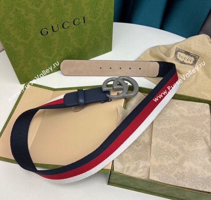 Gucci Width 3.8cm Double G buckle elastic Web belt 432707 05 (99belt-231228g25)