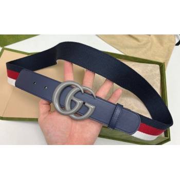 Gucci Width 3.8cm Double G buckle elastic Web belt 432707 05 (99belt-231228g25)
