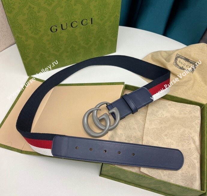 Gucci Width 3.8cm Double G buckle elastic Web belt 432707 05 (99belt-231228g25)