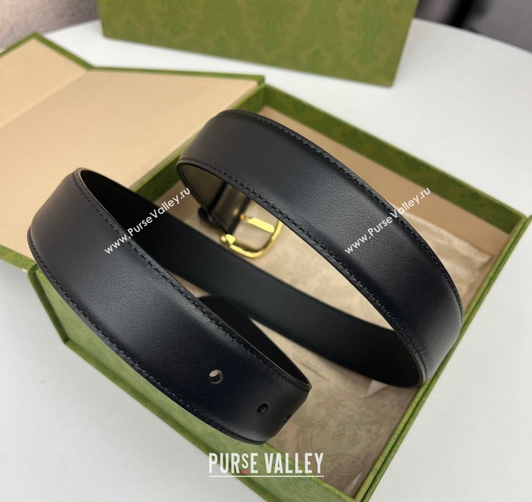 Gucci Width 3cm Belt with Horsebit 725307 Black 01 (99belt-231228p51)