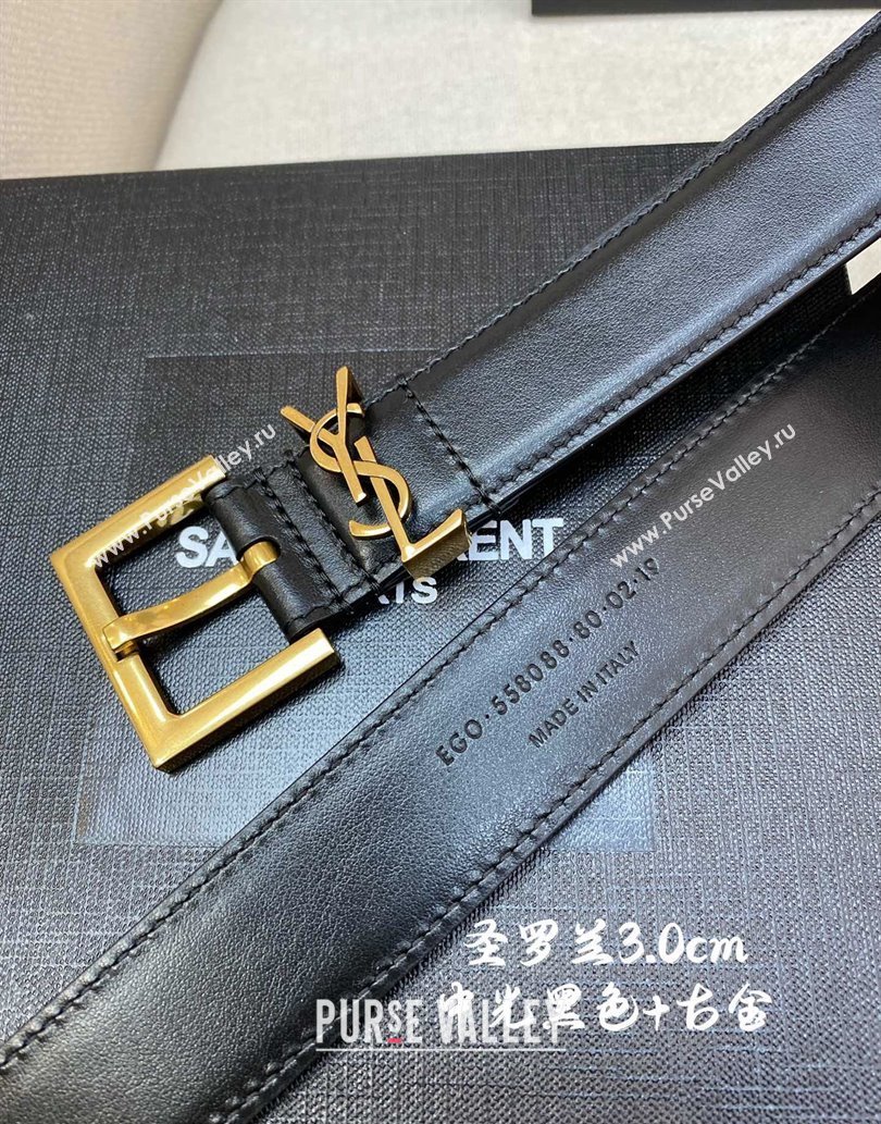 Saint Laurent Width 3cm cassandre belt with square buckle 634440 04 (99belt-231228y04)