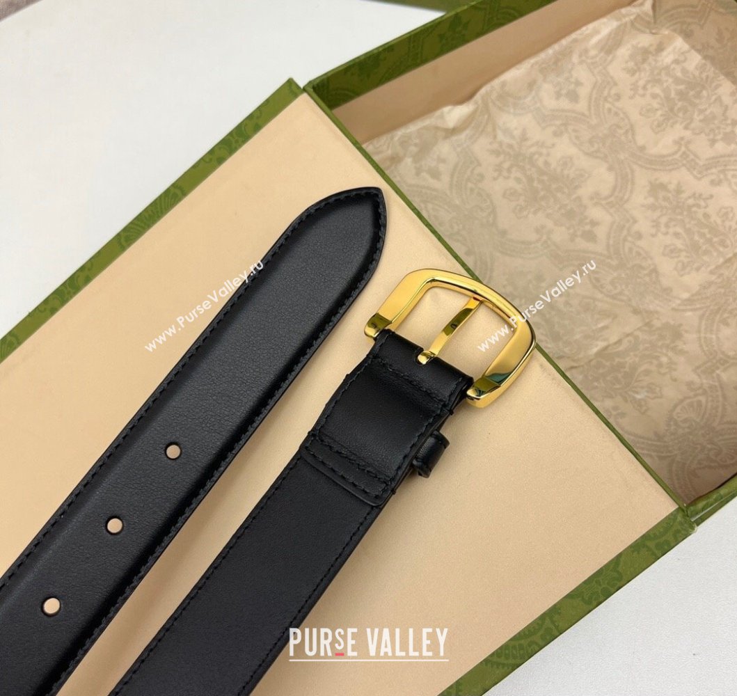 Gucci Width 3cm Belt with Horsebit 725307 Black 01 (99belt-231228p51)