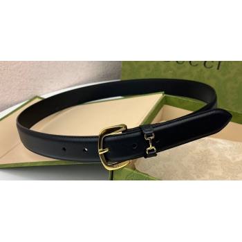 Gucci Width 3cm Belt with Horsebit 725307 Black 01 (99belt-231228p51)