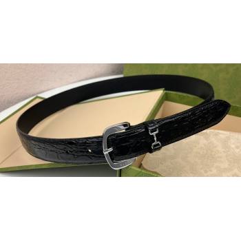 Gucci Width 3cm Belt with Horsebit 725307 Black 04 (99belt-231228p54)
