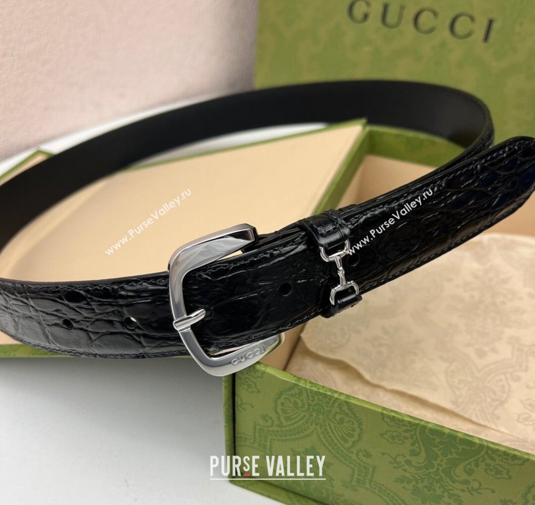 Gucci Width 3cm Belt with Horsebit 725307 Black 04 (99belt-231228p54)