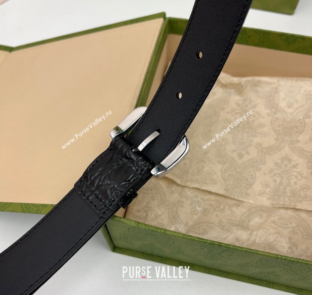 Gucci Width 3cm Belt with Horsebit 725307 Black 04 (99belt-231228p54)