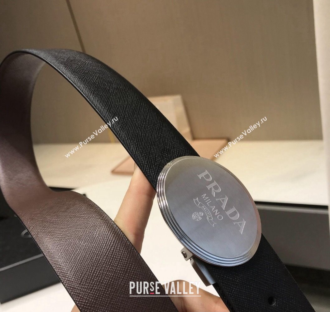 Prada Width 3.4cm leather belt 240102 08 (99belt-231228p08)