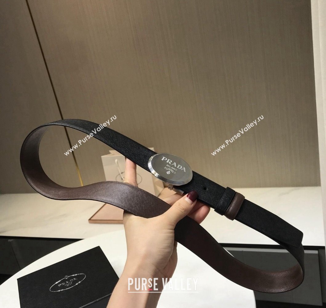 Prada Width 3.4cm leather belt 240102 08 (99belt-231228p08)
