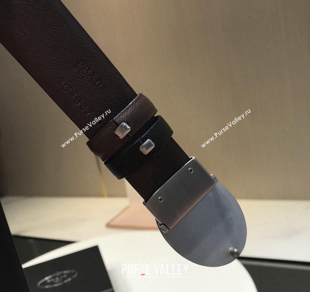 Prada Width 3.4cm leather belt 240102 08 (99belt-231228p08)