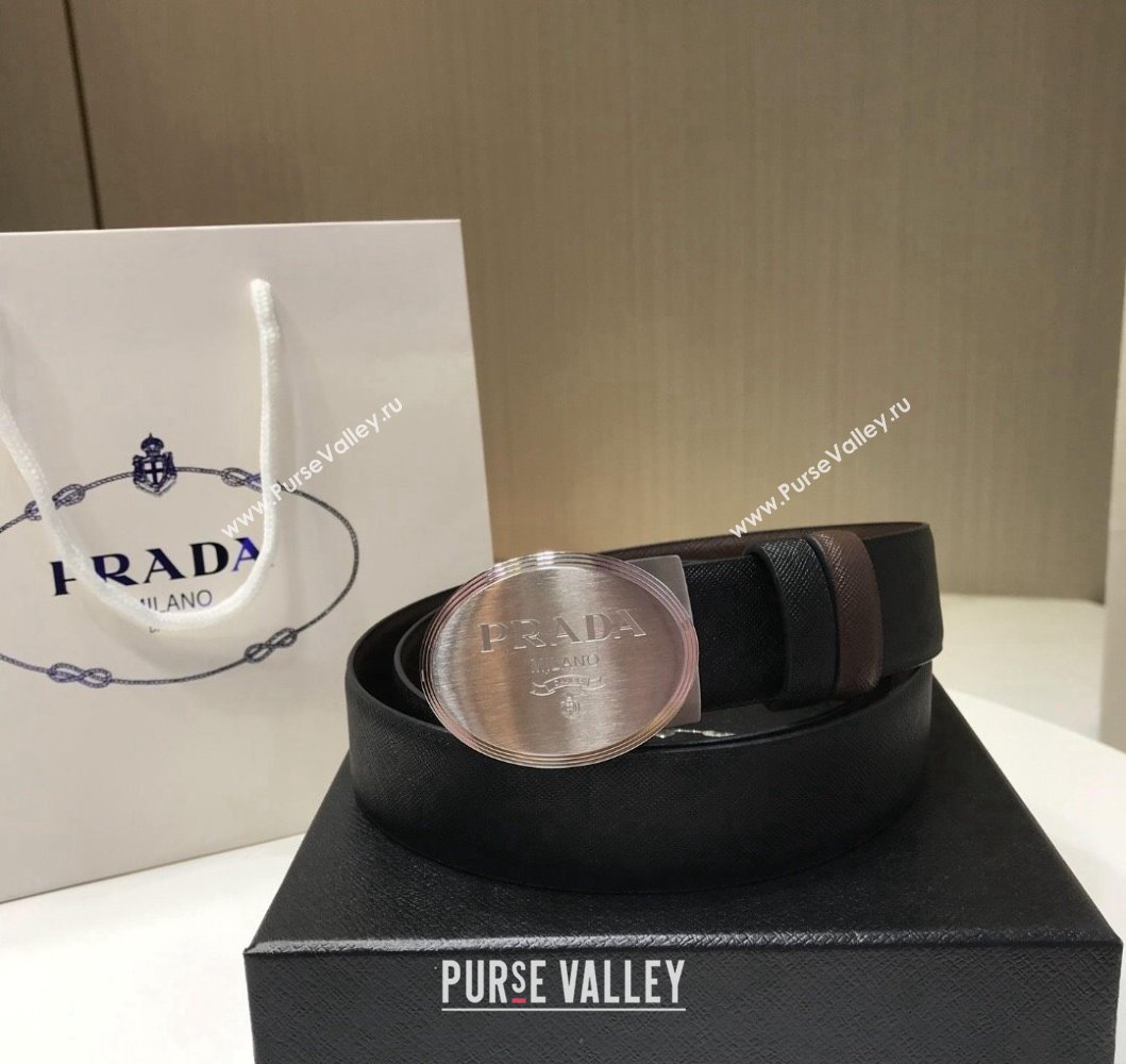 Prada Width 3.4cm leather belt 240102 08 (99belt-231228p08)