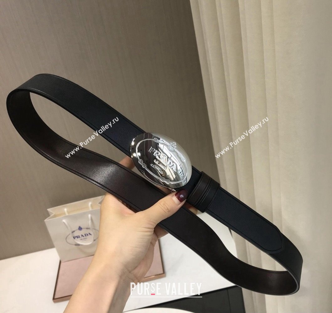 Prada Width 3.4cm leather belt 240102 09 (99belt-231228p09)