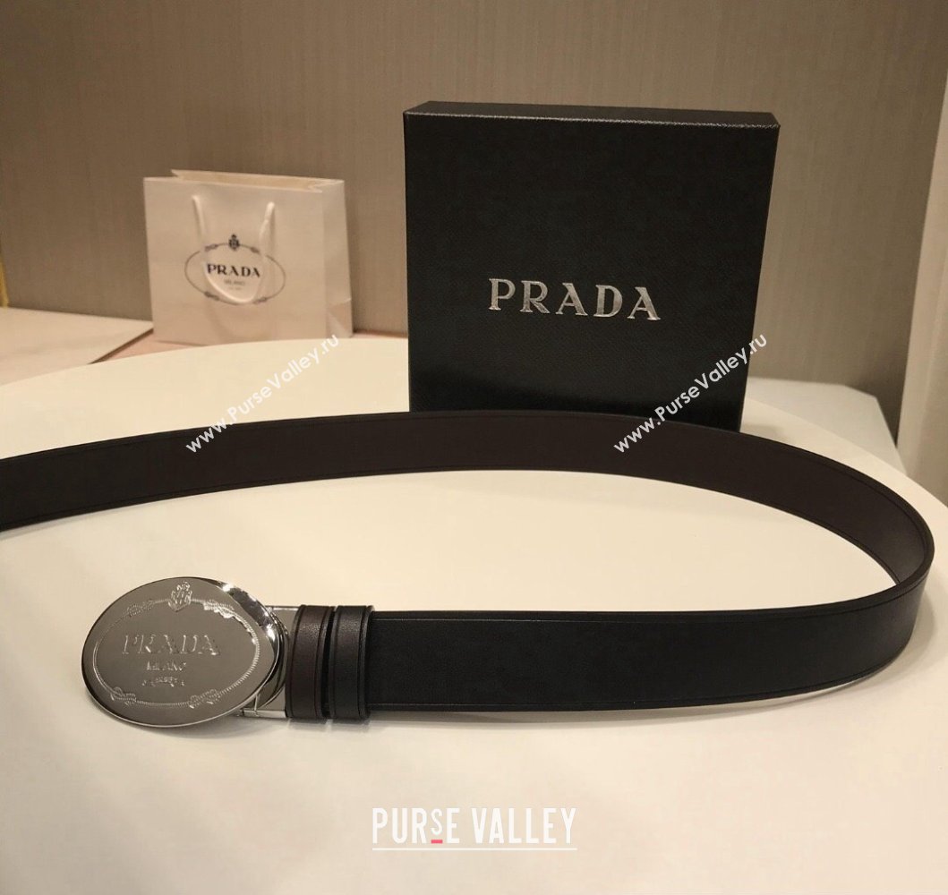 Prada Width 3.4cm leather belt 240102 09 (99belt-231228p09)