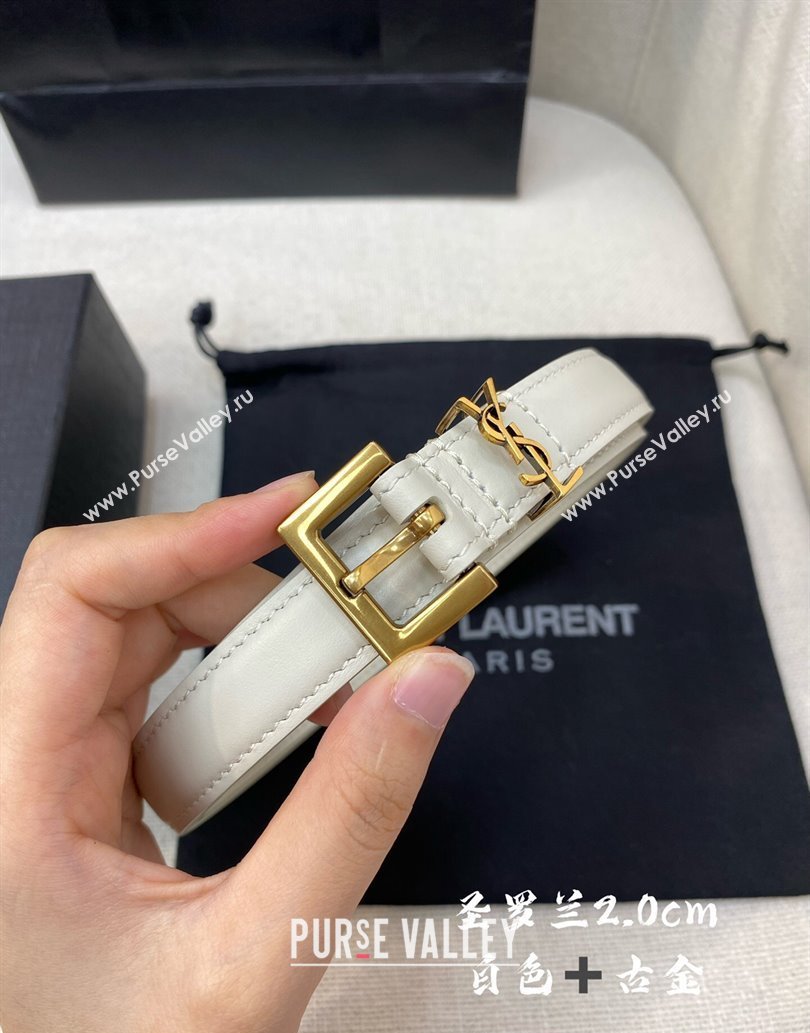 Saint Laurent Width 2cm cassandre thin belt with square buckle 554465 06 (99belt-231228y16)