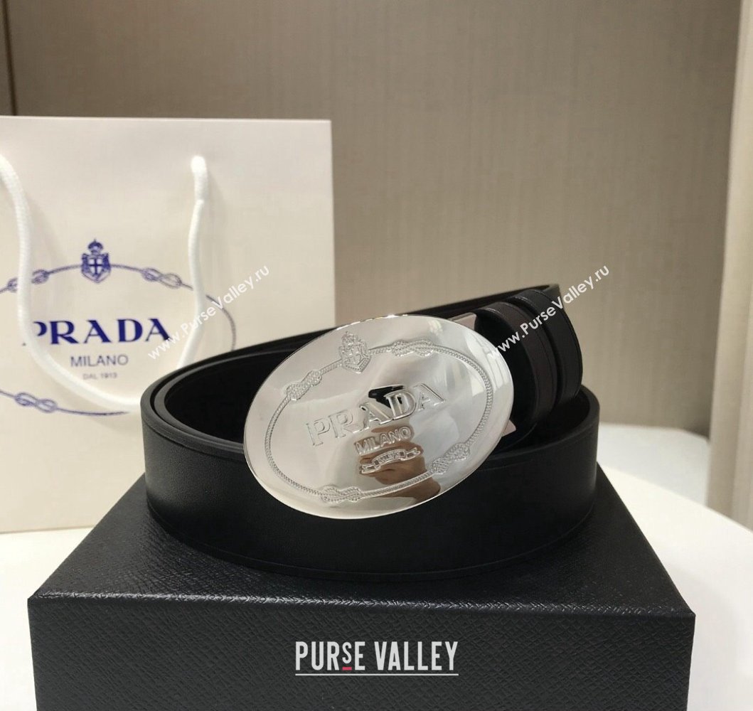 Prada Width 3.4cm leather belt 240102 09 (99belt-231228p09)