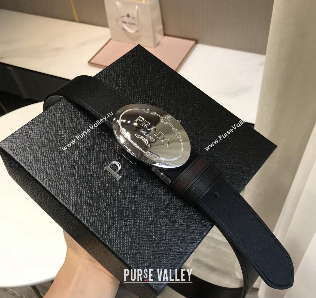 Prada Width 3.4cm leather belt 240102 09 (99belt-231228p09)