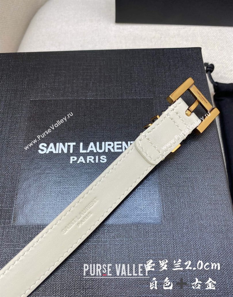 Saint Laurent Width 2cm cassandre thin belt with square buckle 554465 06 (99belt-231228y16)