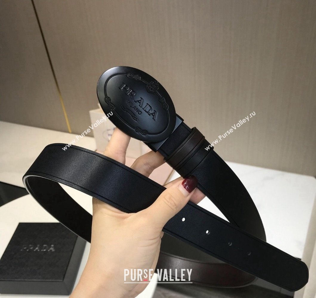 Prada Width 3.4cm leather belt 240102 10 (99belt-231228p10)