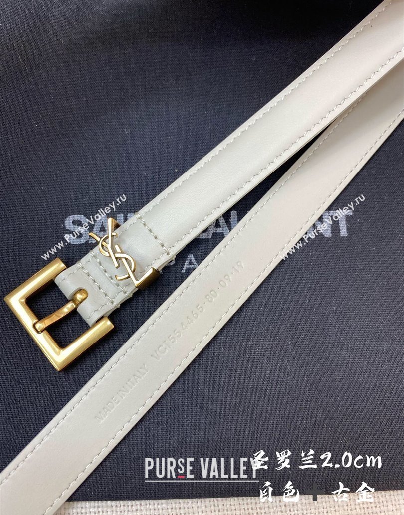 Saint Laurent Width 2cm cassandre thin belt with square buckle 554465 06 (99belt-231228y16)