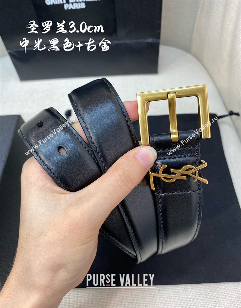 Saint Laurent Width 3cm cassandre belt with square buckle 634440 04 (99belt-231228y04)