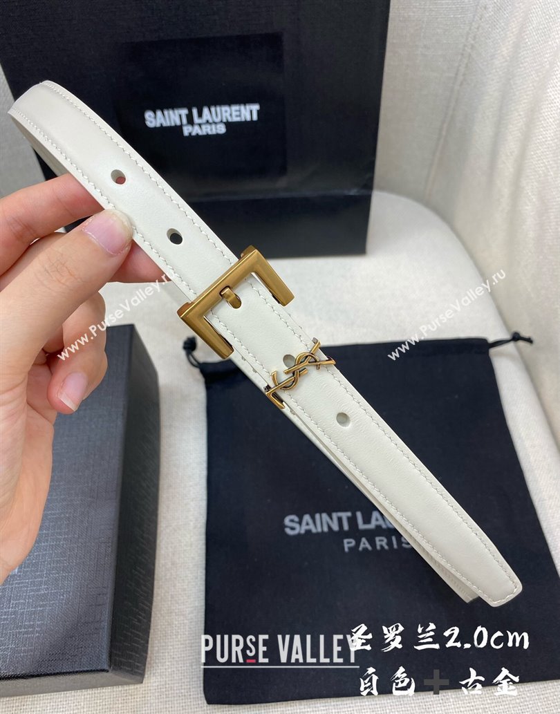 Saint Laurent Width 2cm cassandre thin belt with square buckle 554465 06 (99belt-231228y16)