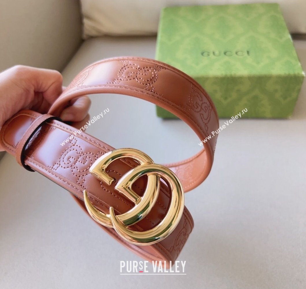Gucci Width 4cm GG Marmont Matelasse wide belt 400593 Brown/Gold (99belt-231228g36)