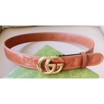 Gucci Width 4cm GG Marmont Matelasse wide belt 400593 Brown/Gold (99belt-231228g36)
