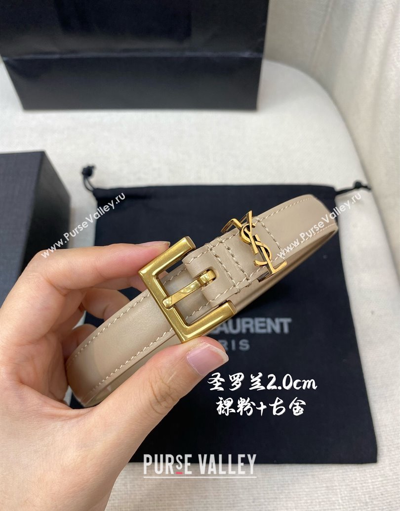 Saint Laurent Width 2cm cassandre thin belt with square buckle 554465 07 (99belt-231228y17)