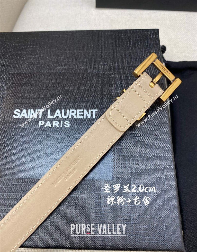 Saint Laurent Width 2cm cassandre thin belt with square buckle 554465 07 (99belt-231228y17)