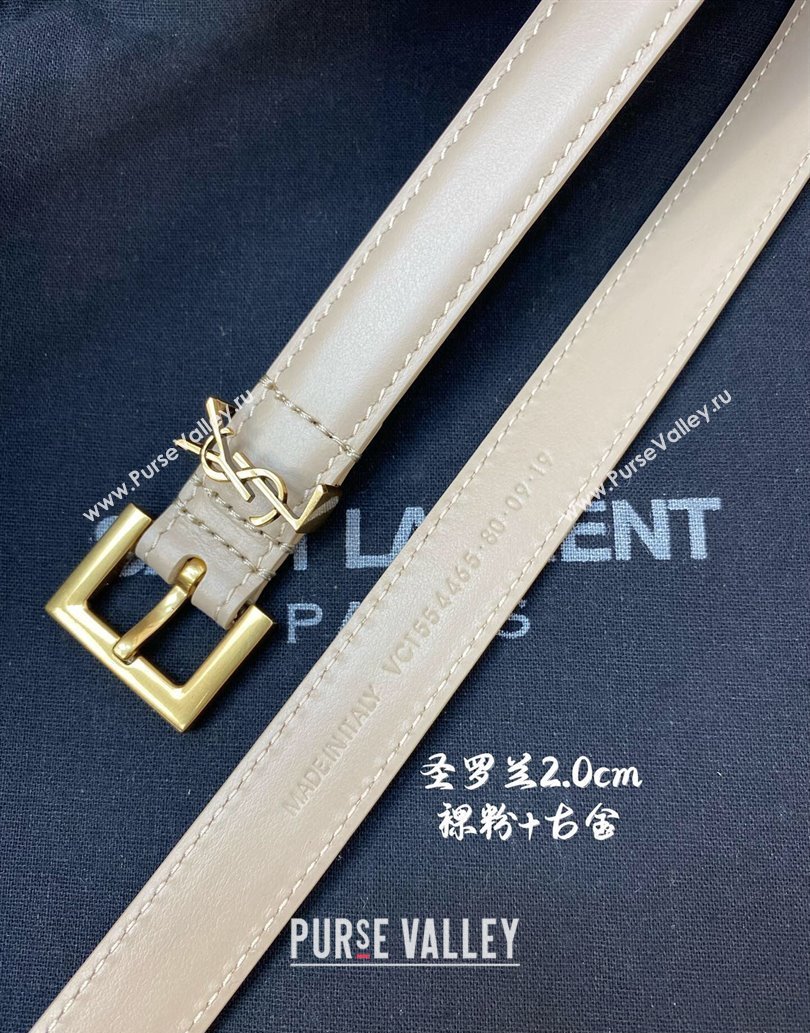 Saint Laurent Width 2cm cassandre thin belt with square buckle 554465 07 (99belt-231228y17)