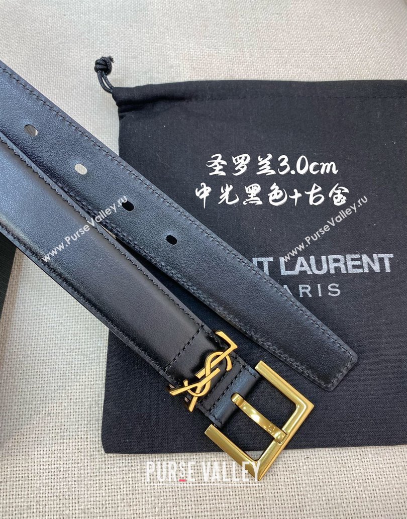 Saint Laurent Width 3cm cassandre belt with square buckle 634440 04 (99belt-231228y04)