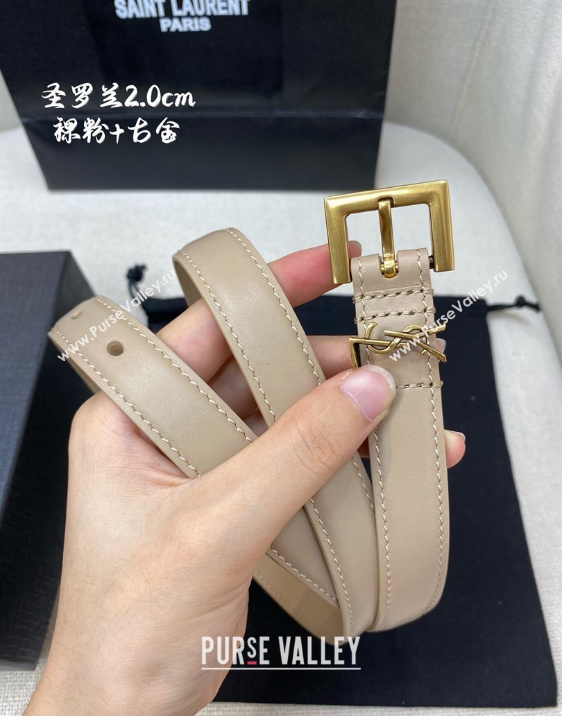 Saint Laurent Width 2cm cassandre thin belt with square buckle 554465 07 (99belt-231228y17)