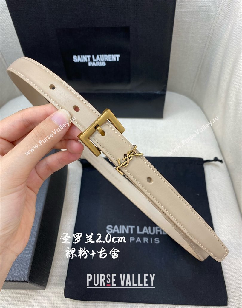 Saint Laurent Width 2cm cassandre thin belt with square buckle 554465 07 (99belt-231228y17)
