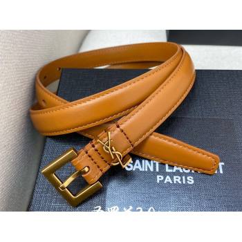 Saint Laurent Width 2cm cassandre thin belt with square buckle 554465 08 (99belt-231228y18)