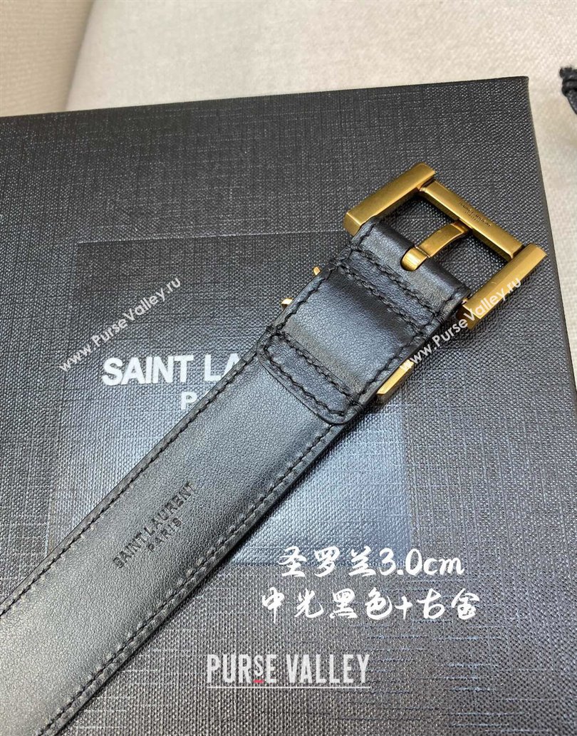 Saint Laurent Width 3cm cassandre belt with square buckle 634440 04 (99belt-231228y04)