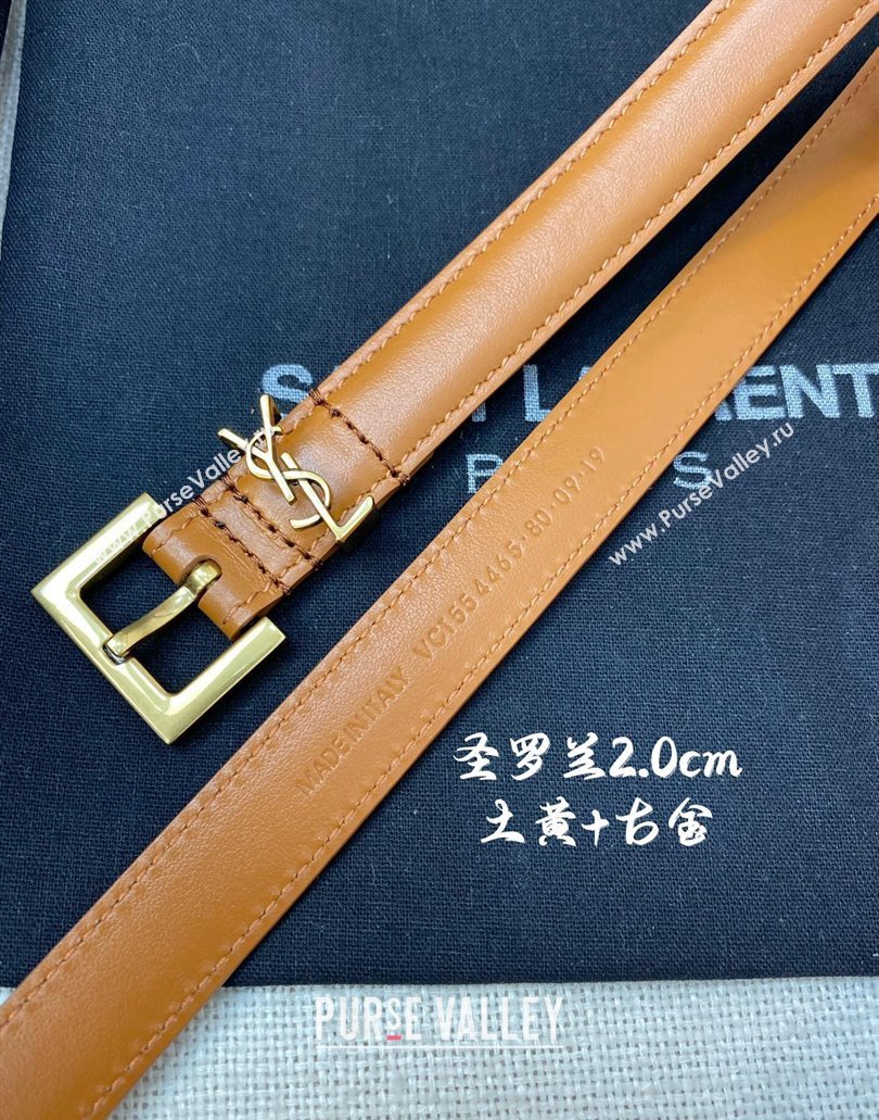 Saint Laurent Width 2cm cassandre thin belt with square buckle 554465 08 (99belt-231228y18)