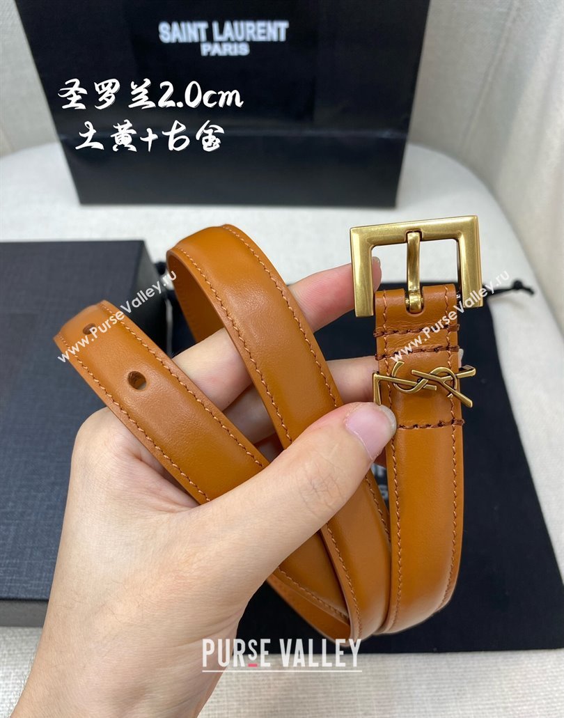 Saint Laurent Width 2cm cassandre thin belt with square buckle 554465 08 (99belt-231228y18)