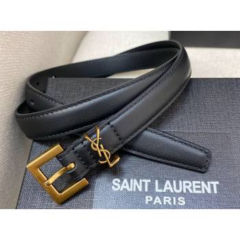 Saint Laurent Width 2cm cassandre thin belt with square buckle 554465 05 (99belt-231228y15)