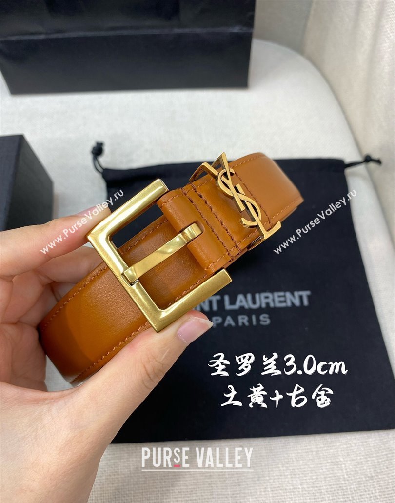 Saint Laurent Width 3cm cassandre belt with square buckle 634440 06 (99belt-231228y06)