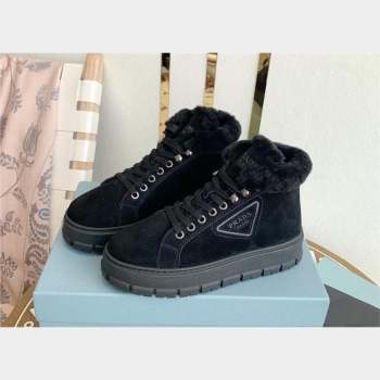 Prada Nylon lace-up booties black 1T490M 2023 (keer-231023-07)