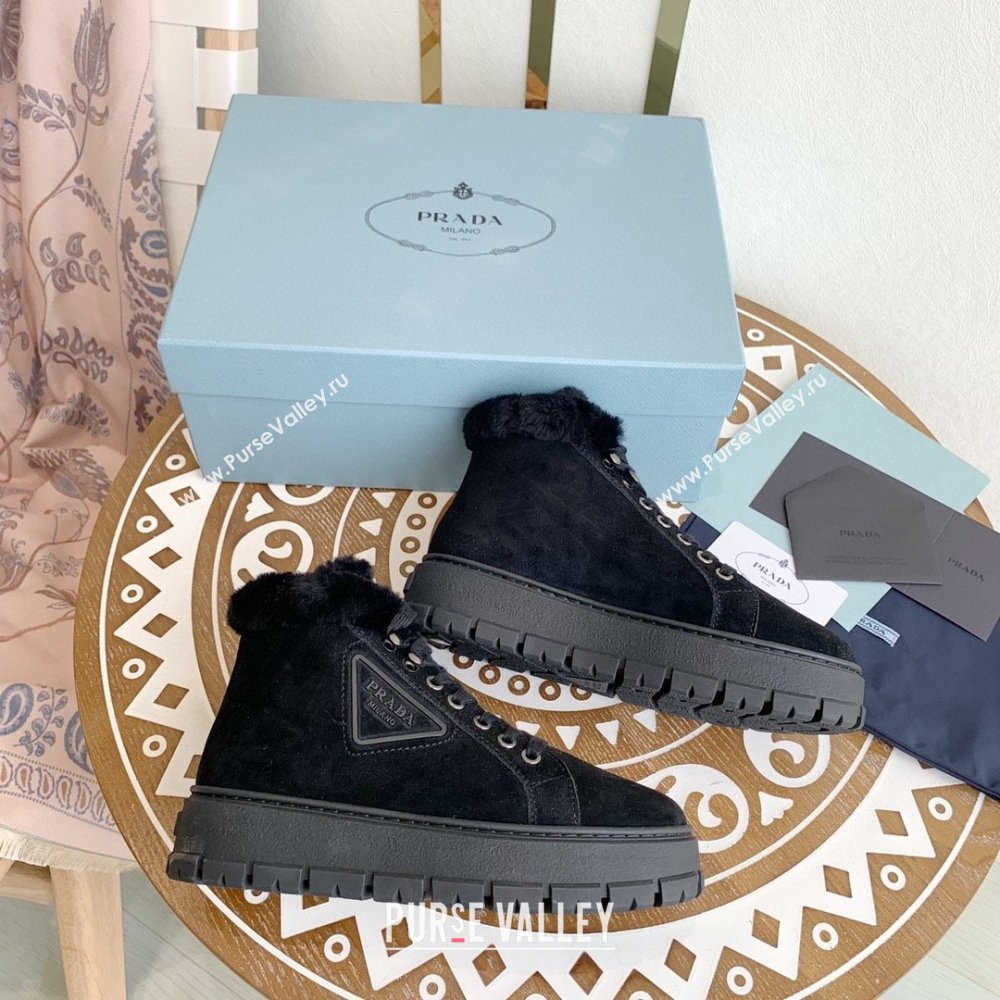 Prada Nylon lace-up booties black 1T490M 2023 (keer-231023-07)