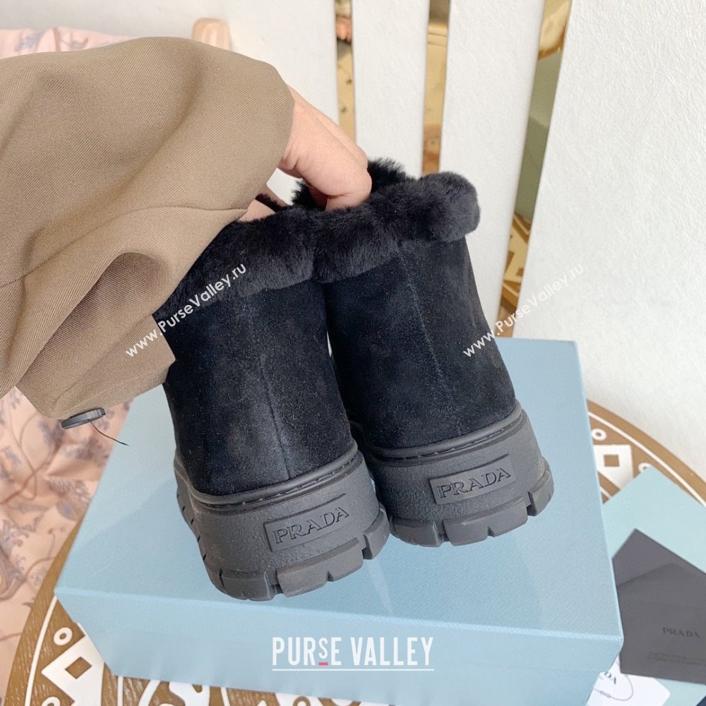 Prada Nylon lace-up booties black 1T490M 2023 (keer-231023-07)