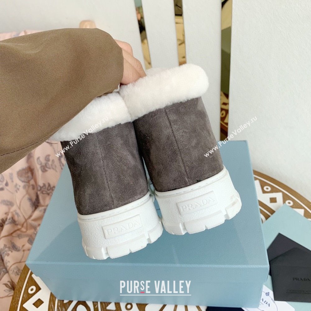 Prada Nylon lace-up booties dark gray 1T490M 2023 (keer-231023-08)