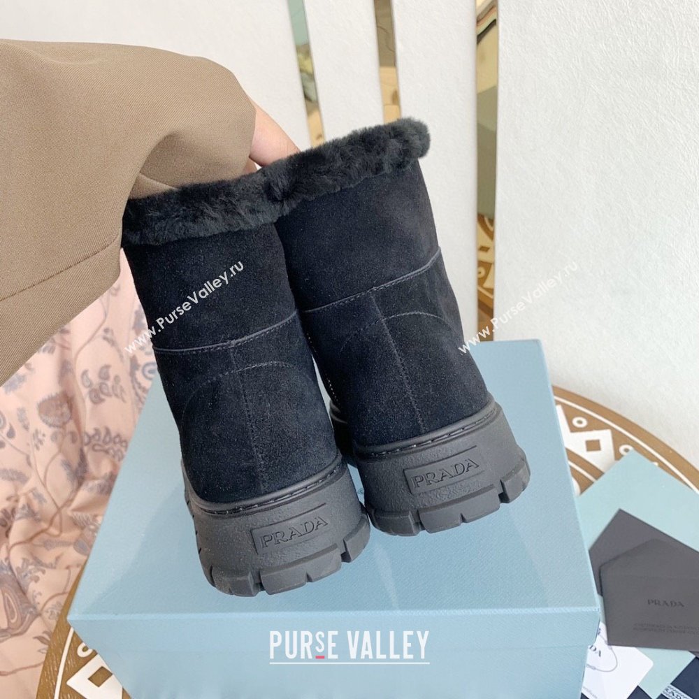 Prada Nylon gabardine lace-up booties black 1T492M 2023 (keer-231023-10)