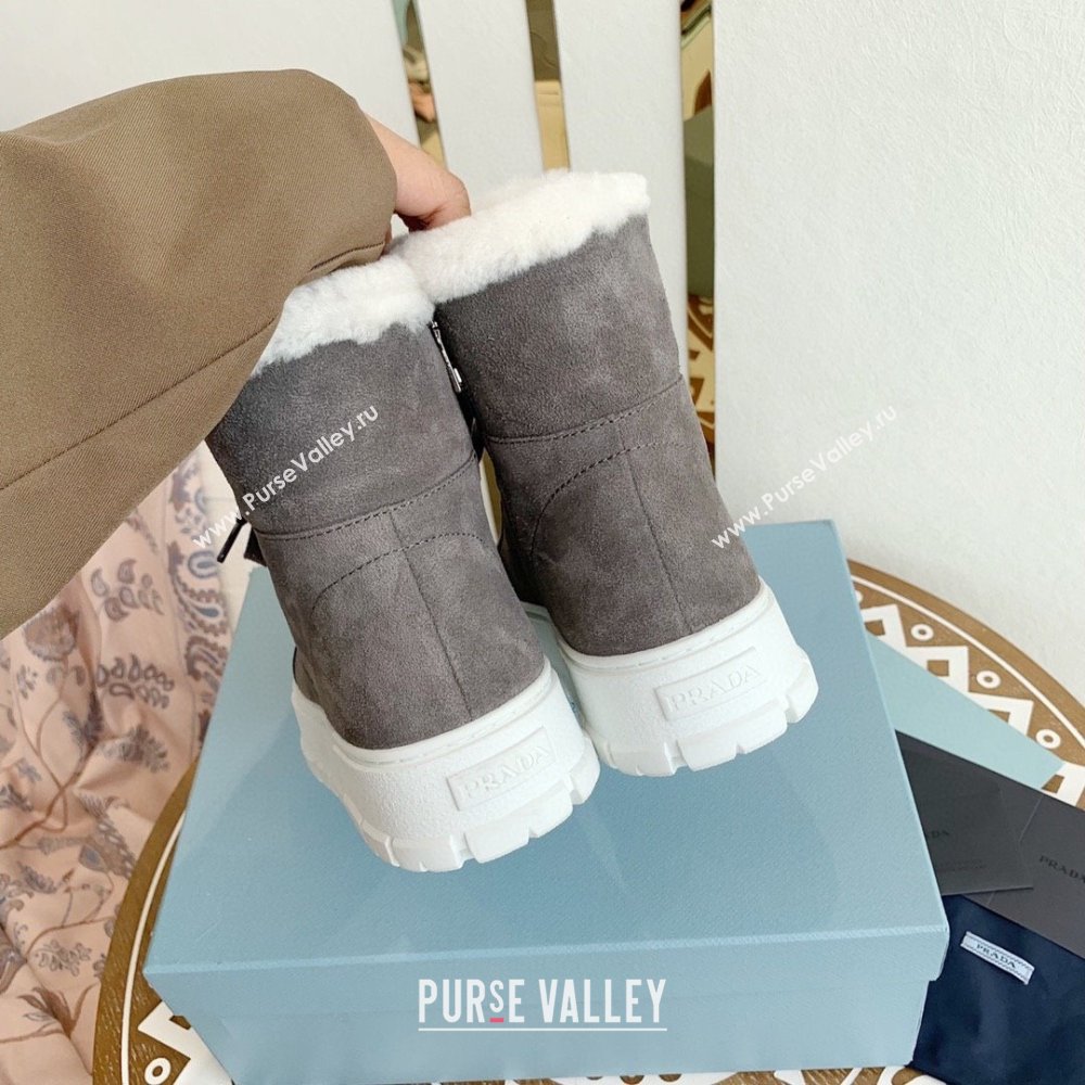 Prada Nylon gabardine lace-up booties dark grey 1T492M 2023 (keer-231023-11)