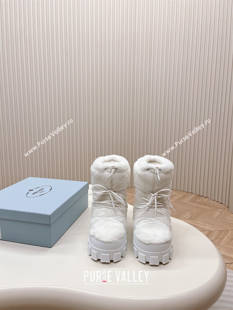 Prada Shearling apres-ski boots white 1U032N 2023 (diliya-231024-03)