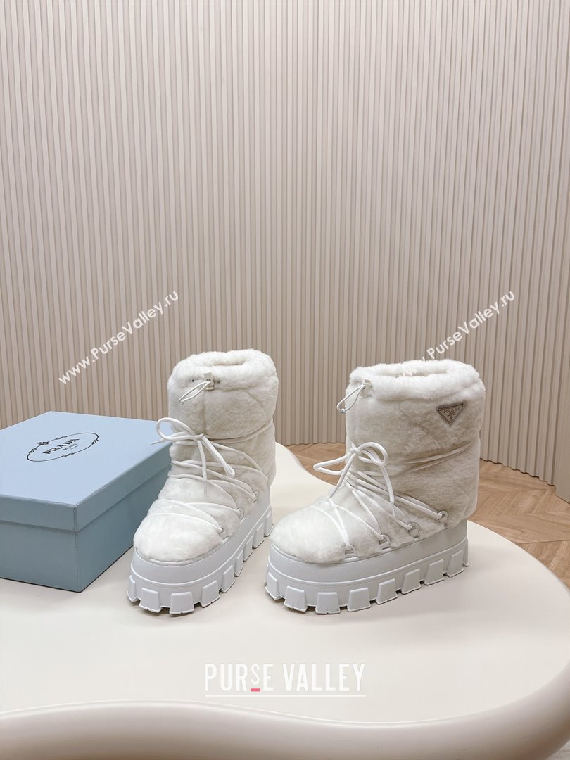 Prada Shearling apres-ski boots white 1U032N 2023 (diliya-231024-03)