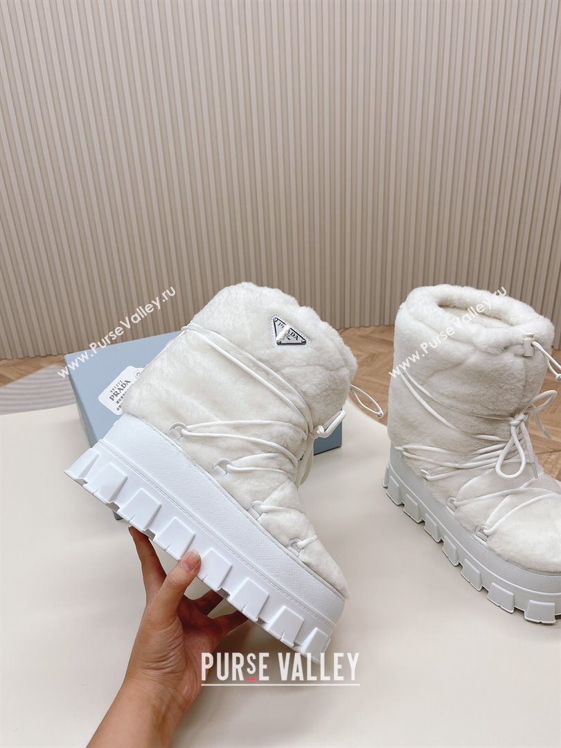 Prada Shearling apres-ski boots white 1U032N 2023 (diliya-231024-03)