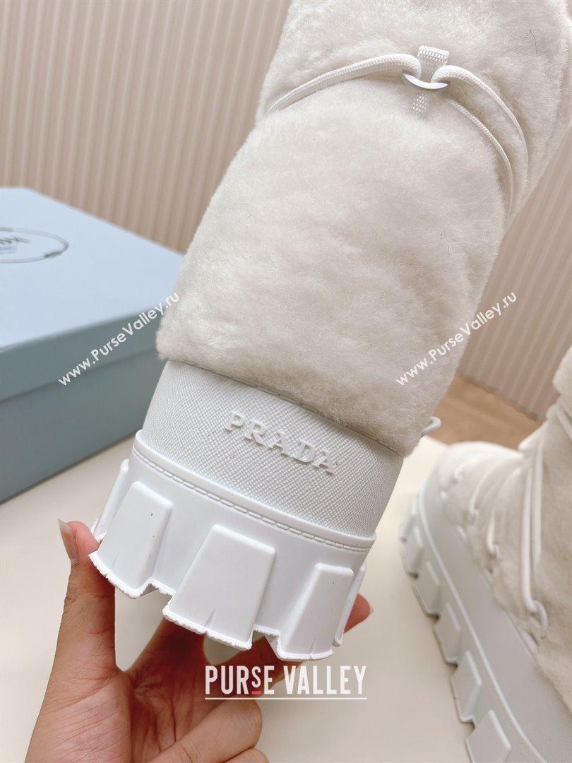 Prada Shearling apres-ski boots white 1U032N 2023 (diliya-231024-03)